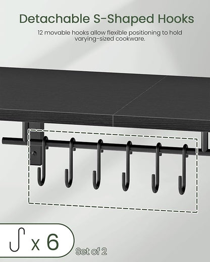 CHOEZON Wall-Mounted Pot Racks, Floating Shelves, Wall Shelves, Vintage Pot - Image 5