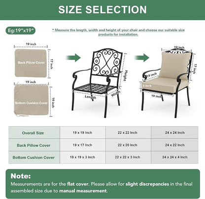 Summsun Outdoor Chair Cushions, Waterproof Backrest and Deep Seat Cushion Set - Image 7