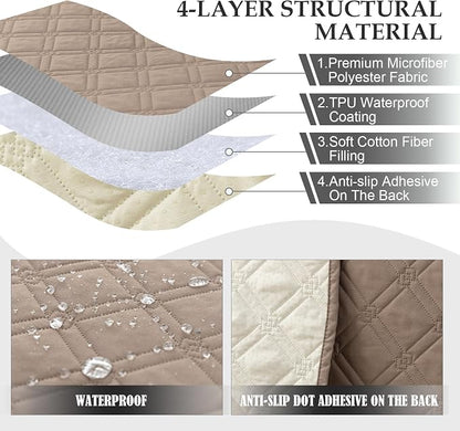 Genina L Shape Couch Cover, Sectional Couch Chaise Covers, Waterproof Washable - Image 3