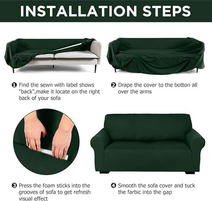 Peryiter 3 Pcs Couch and Loveseat Covers Set Sofa Cover - Image 3