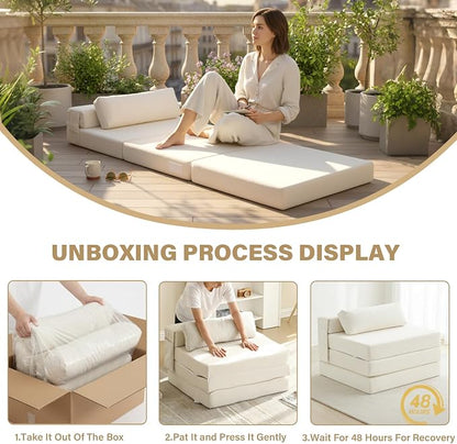 Tiita Folding Sofa Bed Chair, 4-Fold Convertible Sleeper Chair - Image 9