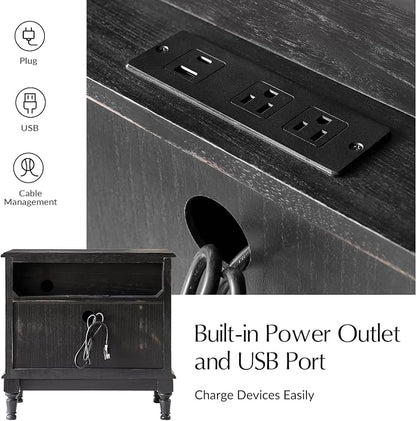 HULALA HOME Solid Wood Storage End Table - Image 4