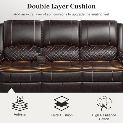 Yolsali Recliner Sofa, 3 Seater Manual Reclining Sofa - Image 5