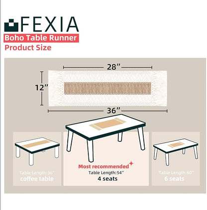 FEXIA Boho Table Runner for Summer Home Coffee Decor - Image 2