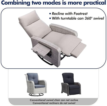 ZZW Outdoor Recliner Chair, Wicker Patio Recliners - Image 7