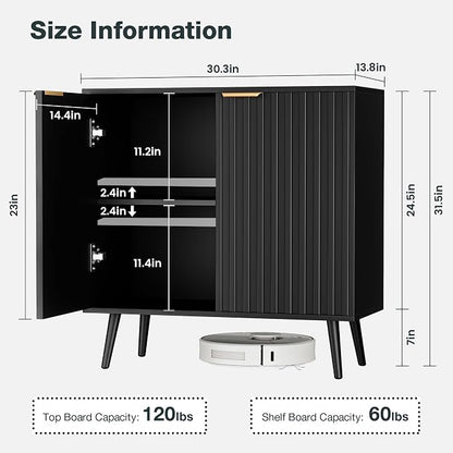 Vrullu Modern Storage Cabinet, Wood Accent Cabinet - Image 3