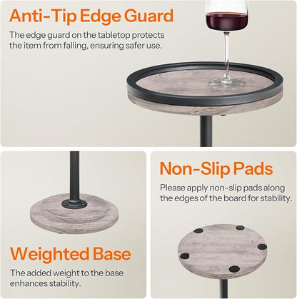 HOOBRO Small Round Side Table, Drink Table, Coffee Martini Table - Image 7
