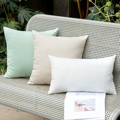 MIULEE Pack of 2 Decorative Outdoor Solid Waterproof Throw Pillow Covers Faux - Image 5
