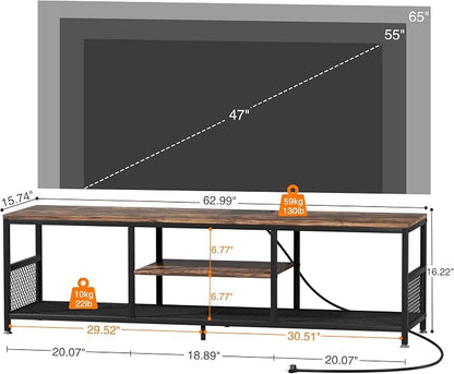 VECELO TV Stand with Power Outlets - Image 8