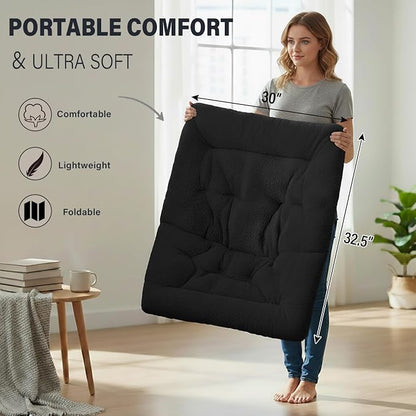 Tiita Comfy Folded Chair, Soft Faux Fur Oversized Folding Accent Chair - Image 7