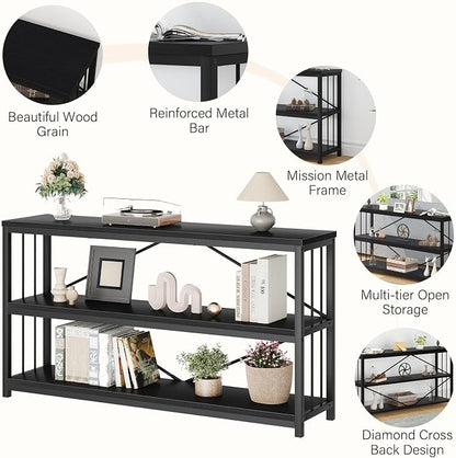 LVB Black Console Table, Modern Entryway Table - Image 9