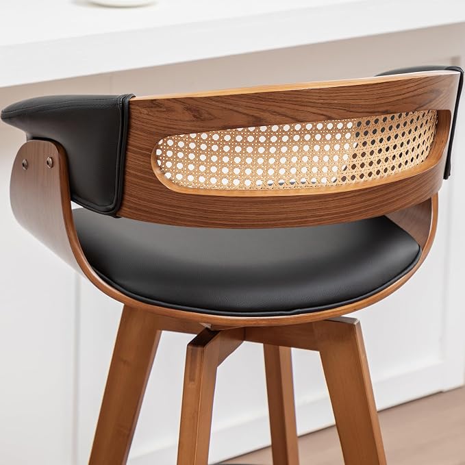 Set of 4 Rattan Swivel Counter Stools - Image 8