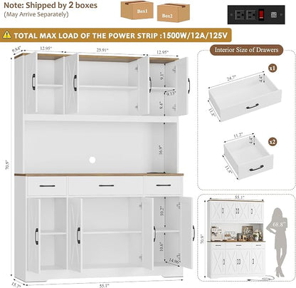 HOSTACK 71" Large Pantry Cabinet - Image 7