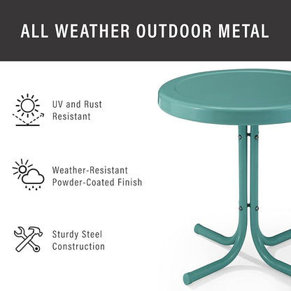 Crosley Furniture Griffith Weather Resistant Retro Metal Outdoor Side Table - Image 7