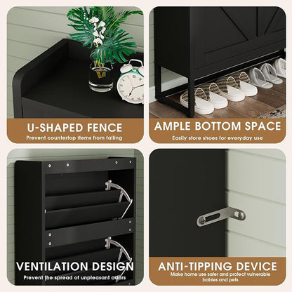 GRUSIGN Shoe Cabinet, Shoe Storage Cabinet - Image 5