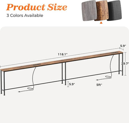 SUPERJARE 118.1 Inch Sofa Table - Image 2