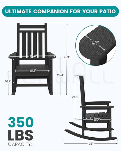 SERWALL Oversized Rocking Chair, Outdoor Rocking Chair - Image 3