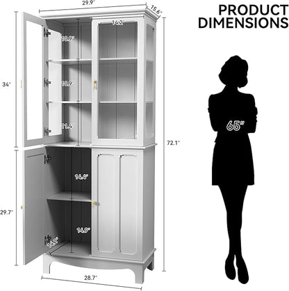 ARTPOWER 72" Freestanding Kitchen Pantry Storage Sideboard, Classical Tall - Image 2
