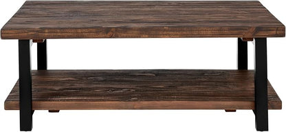 Alaterre Furniture Pomona Living Room 48 Inch Rectangular Solid Wood Coffee - Image 9