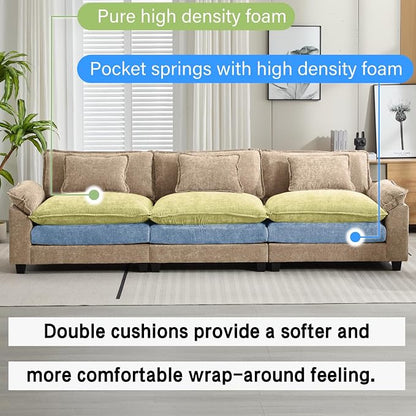 Oprisen 120" Modular Sectional Sofa, Comfy Cloud Couch Sectional, Chenille Sofa - Image 3