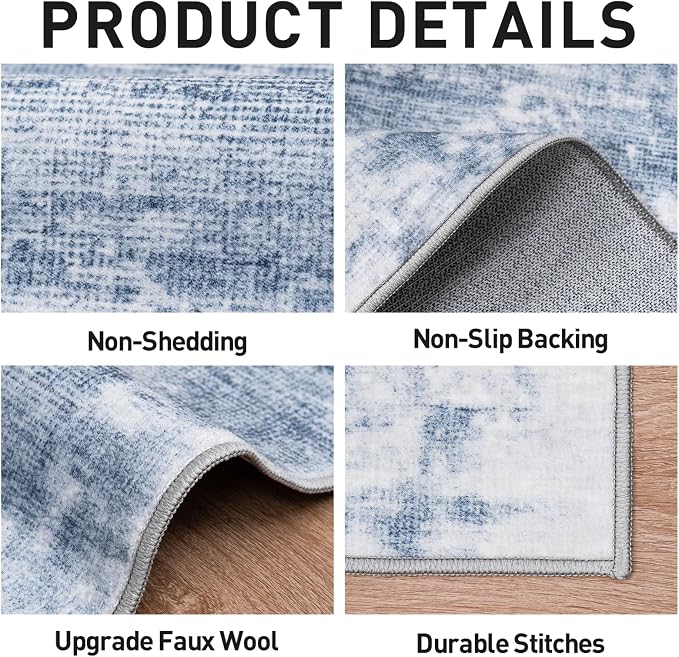 4x6 Area Rugs Washable Rug: Modern Abstract Living Room Rug Soft Anti-Skid Thin - Image 4