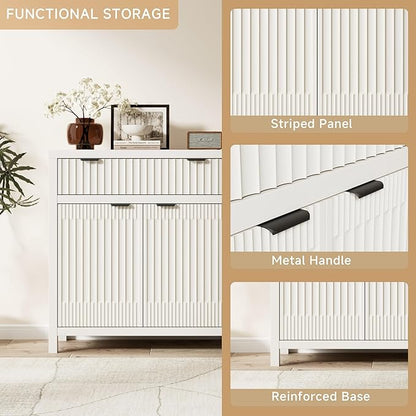 Fatmok 34" Fluted Buffet Sideboard - Image 4