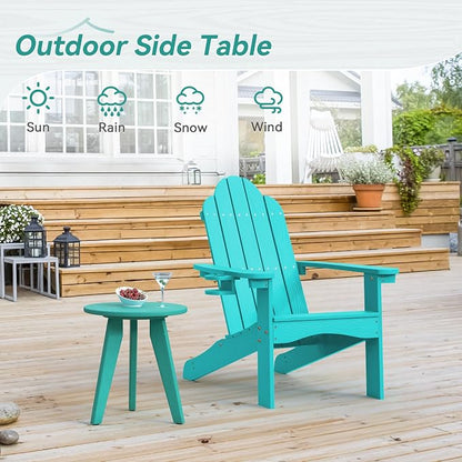 HDPS Outdoor Side Table, Small Round Side Table Weather-Resistant, Outdoor Side - Image 4