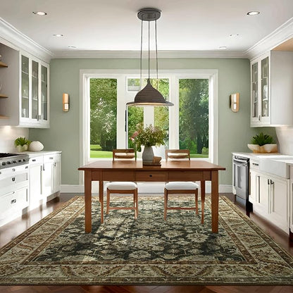 Area Rugs for Living Room, Washable 5x7 Area Rug for Bedroom, Retro Floral - Image 6