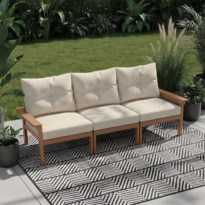 HDPE 4 Piece Patio Furniture Set, All-Weather Outdoor Couch - Image 7