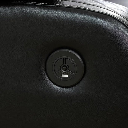 Power Recliner Chair with LED Lights, Leather Manual Recliner 1 Seat, Living - Image 4
