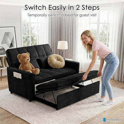 54'' Sleeper Sofa Bed, Convertible Pull Out Couch Futon - Image 8