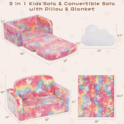 Foryoomi Extra Wide Kids Couch, Kids Sofa, Toddler Sofa, Glow in The Dark - Image 2