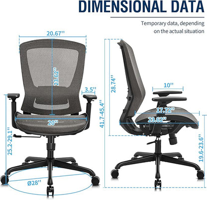 ELABEST T96 Mesh Office Chair, Ergonomic Computer Desk Chair, Sturdy Task - Image 3