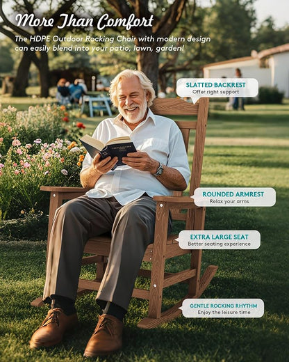 SERWALL HDPE Outdoor Rocking Chair - Image 8