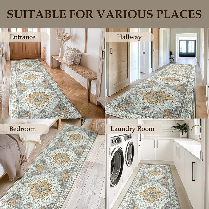 RELEANY Area Rugs 2'x10' Runner Rug Non Slip Washable - Image 4