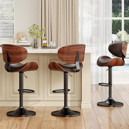 YaFiti Swivel Bar Stools for Kitchen Counter, Adjustable Bentwood Barstools - Image 6