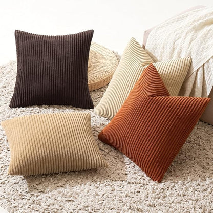 MIULEE Boho Farmhouse Throw Pillow Covers 20x20 Inch Set of 4 Rustic Mordern - Image 4