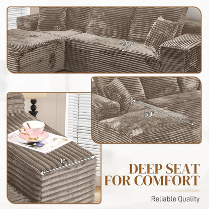 108" L Shaped Boneless Sectional Couches - Image 3