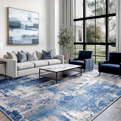 RELEANY Washable Area Rugs 6'x9' Non-Slip Modern Abstract Soft - Image 9