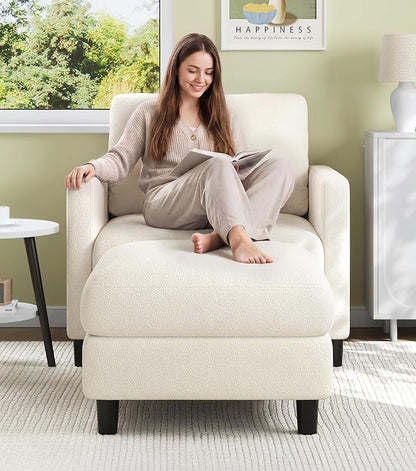 Welzona Sofa Accent Chair with Ottoman, Tool-Free Setup Living Room Accent - Image 3
