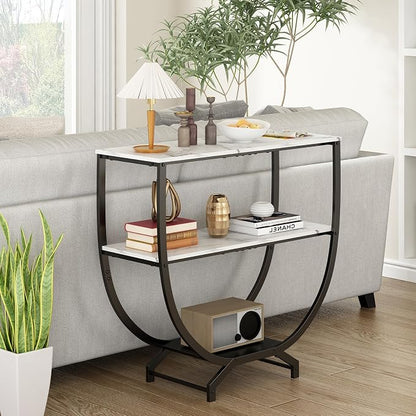 GILLAS 3 Tier Console Tables, Sofa Table Behind Couch Table, Industrial - Image 8