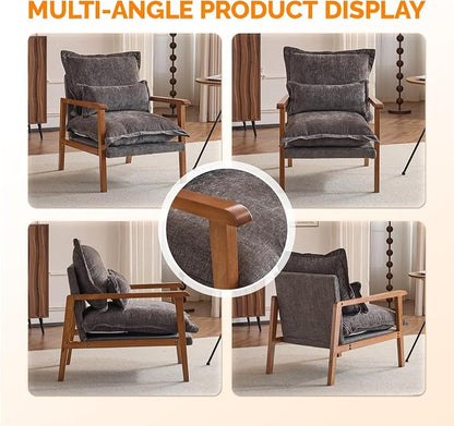 VINGLI Mid-Century Modern Cloud Accent Armchair - Image 3