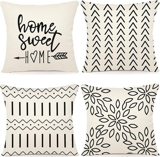 YCOLL Pillow Covers 16x16 Set of 4, Modern Sofa Throw Pillow Cover, Decorative by PillowCoversExpert