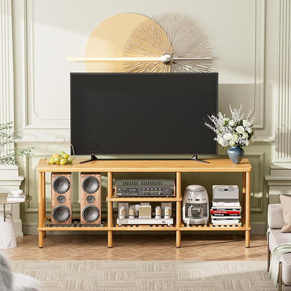 Amazer Bamboo TV Stand for 60 65 Inch TV, Entertainment Center - Image 7