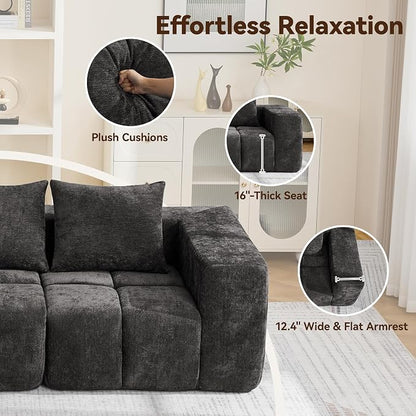 78.7" Loveseat Boneless Couch, Upholstered Cloud Love Seat - Image 5