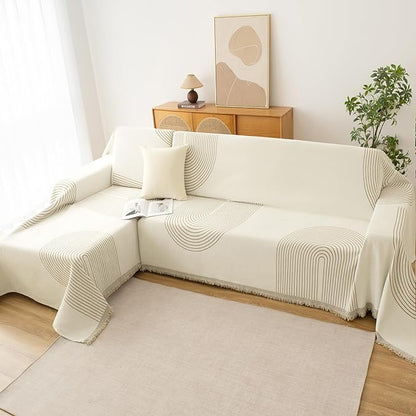 Couch Cover for Dogs, Boho Sofa Covers for 3 Cushion Couch, Chenille Sofa - Image 6