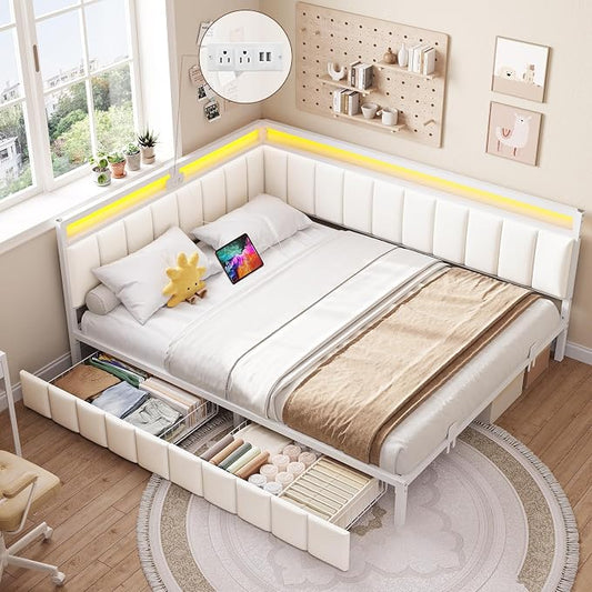 DICTAC Corner Queen Bed Frame by DICTAC