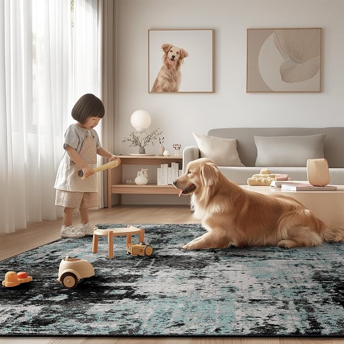 RELEANY Washable Area Rugs 2'x10' Non-Slip Modern Abstract Soft - Image 9