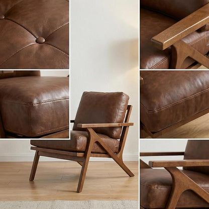 HNY Mid Century Arm Chairs Set of 2, Retro Accent Armchair - Image 7