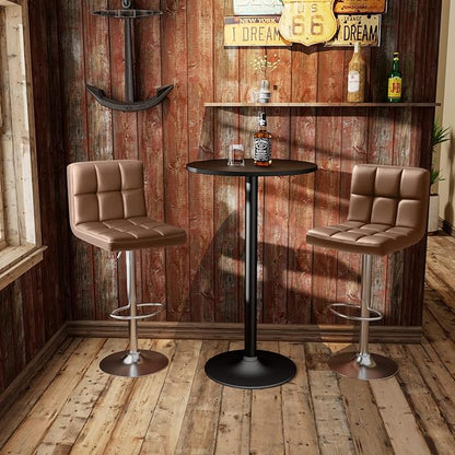 Homall Bar Stools Modern PU Leather Adjustable Swivel Barstools, Armless - Image 8